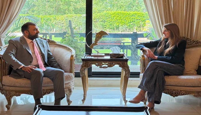 Balochistan Chief Minister Mir Sarfraz Bugti meeting UK High Commissioner Jane Marriott to discuss development cooperation and bilateral relations.