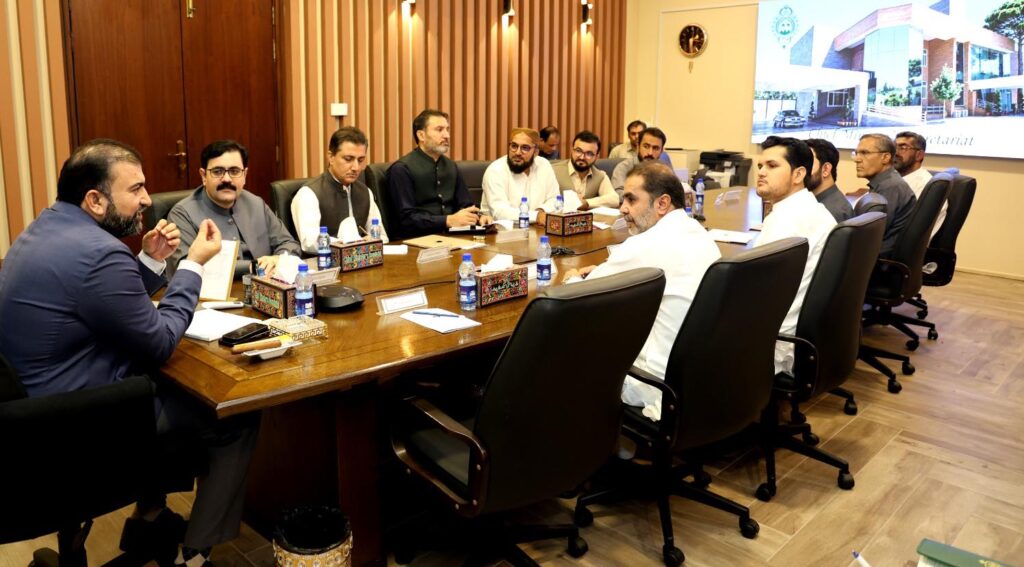Chief Minister Balochistan Mir Sarfraz Bugti holding a meeting with a representative delegation of doctors organizations at the Chief Minister Secretariat in Quetta.