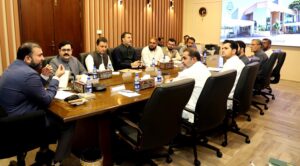 Chief Minister Balochistan Mir Sarfraz Bugti holding a meeting with a representative delegation of doctors organizations at the Chief Minister Secretariat in Quetta.