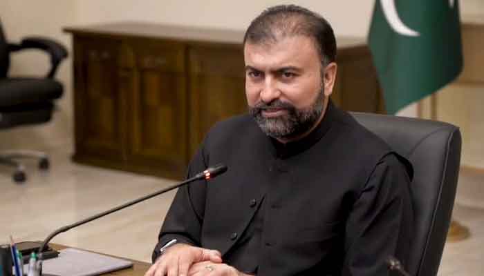 Balochistan Chief Minister Mir Sarfraz Bugti delivering a message in solidarity with the people of Kashmir on Kashmir Exploitation Day.