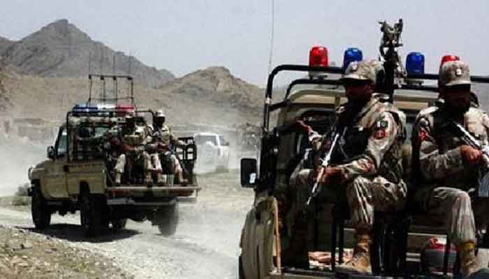 Security forces conduct an operation against terrorists in Kharan, Balochistan